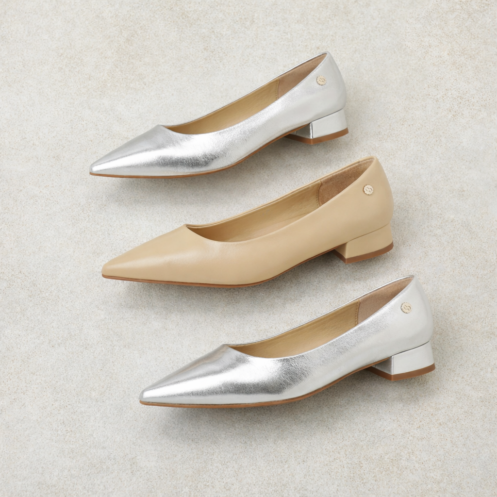 Pointed-Toe Block Heel Pumps