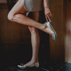 Pointed-Toe Ballet Flats - Silver
