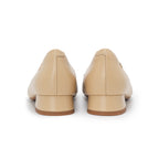 Pointed-Toe Block Heel Pumps - Nude
