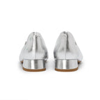 Pointed-Toe Block Heel Pumps - Silver