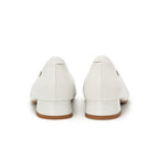 Pointed-Toe Block Heel Pumps - White