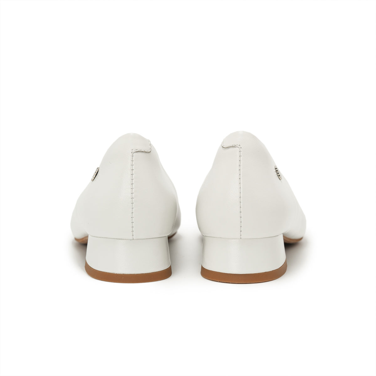 Pointed-Toe Block Heel Pumps - White