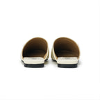 Square-Toe Slip On Mules - Ivory