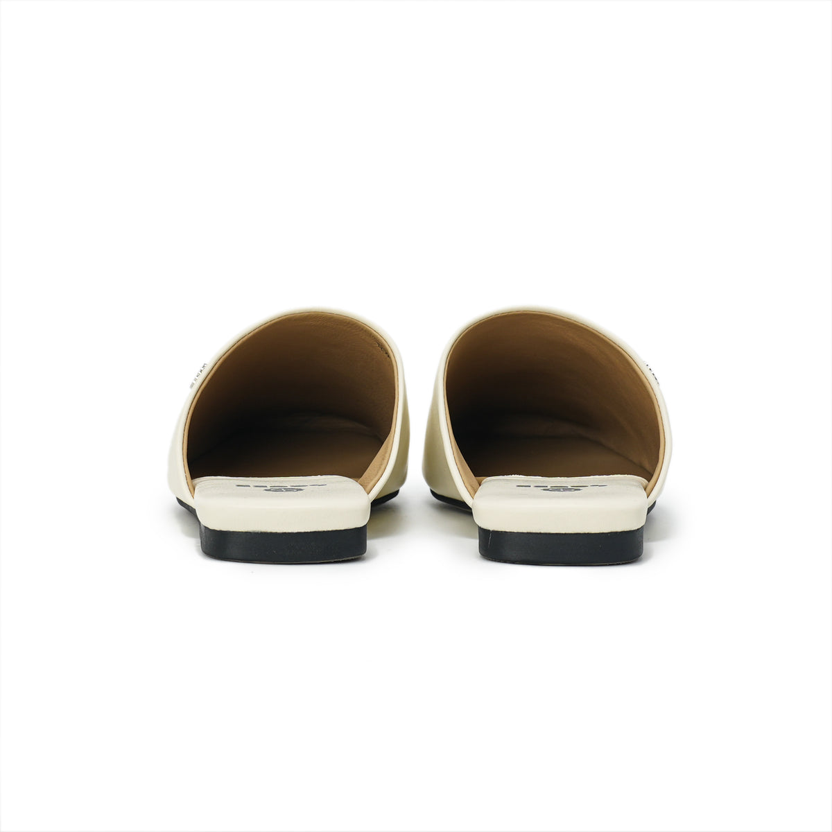 Square-Toe Slip On Mules - Ivory