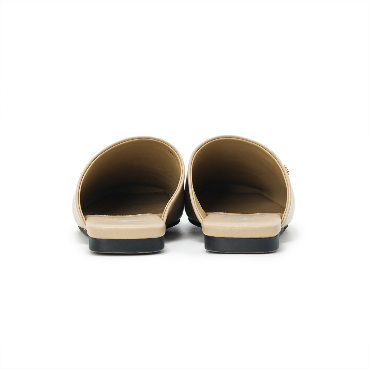 Square-Toe Slip On Mules - Nude