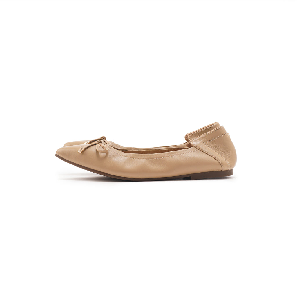 Pointed-Toe Ballet Flats - Nude
