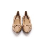 Pointed-Toe Ballet Flats - Nude