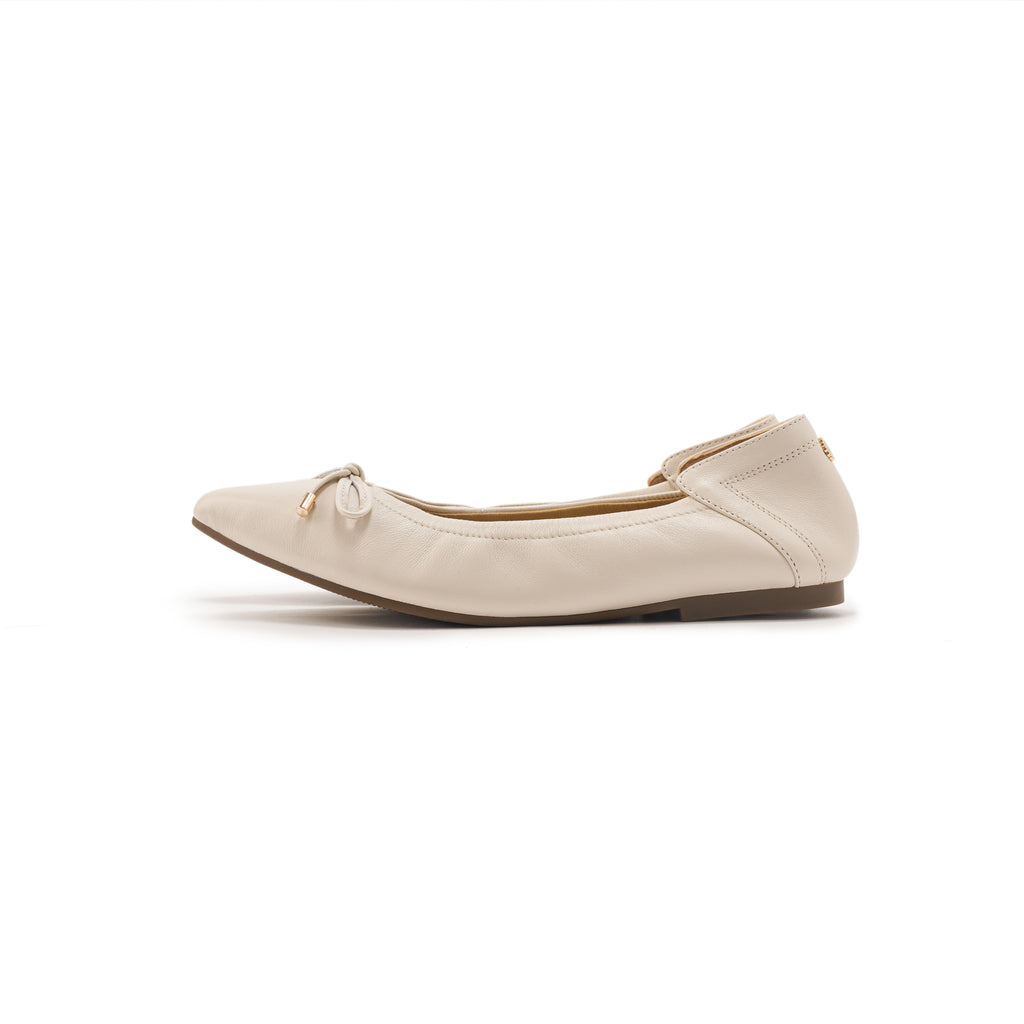 Pointed-Toe Ballet Flats - Ivory