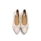 Pointed-Toe Ballet Flats - Ivory