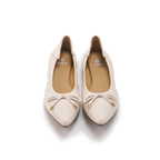 Pointed-Toe Ballet Flats - Ivory