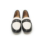 Almond-Toe Penny Loafers - Black Ivory