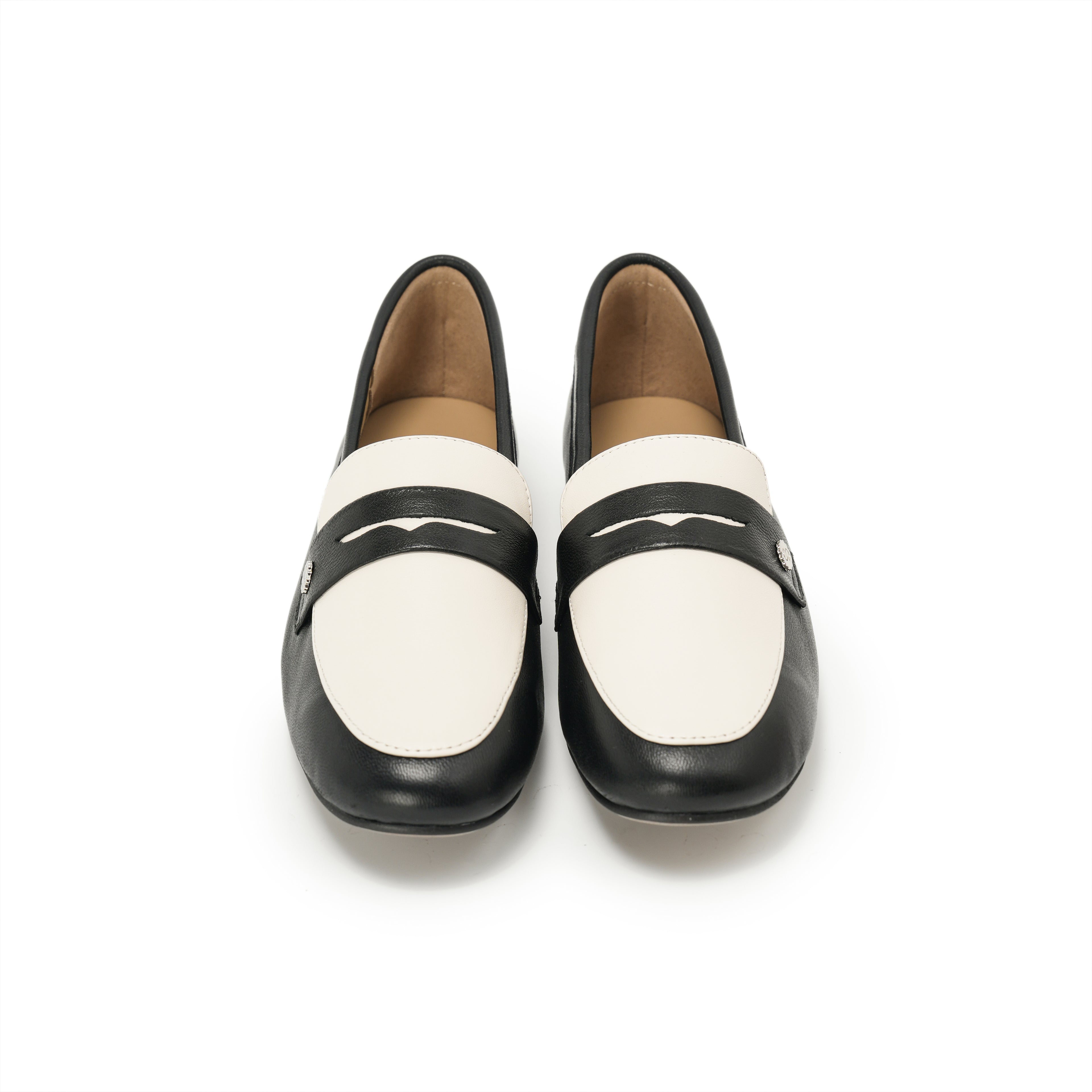 Almond-Toe Penny Loafers - Black Ivory