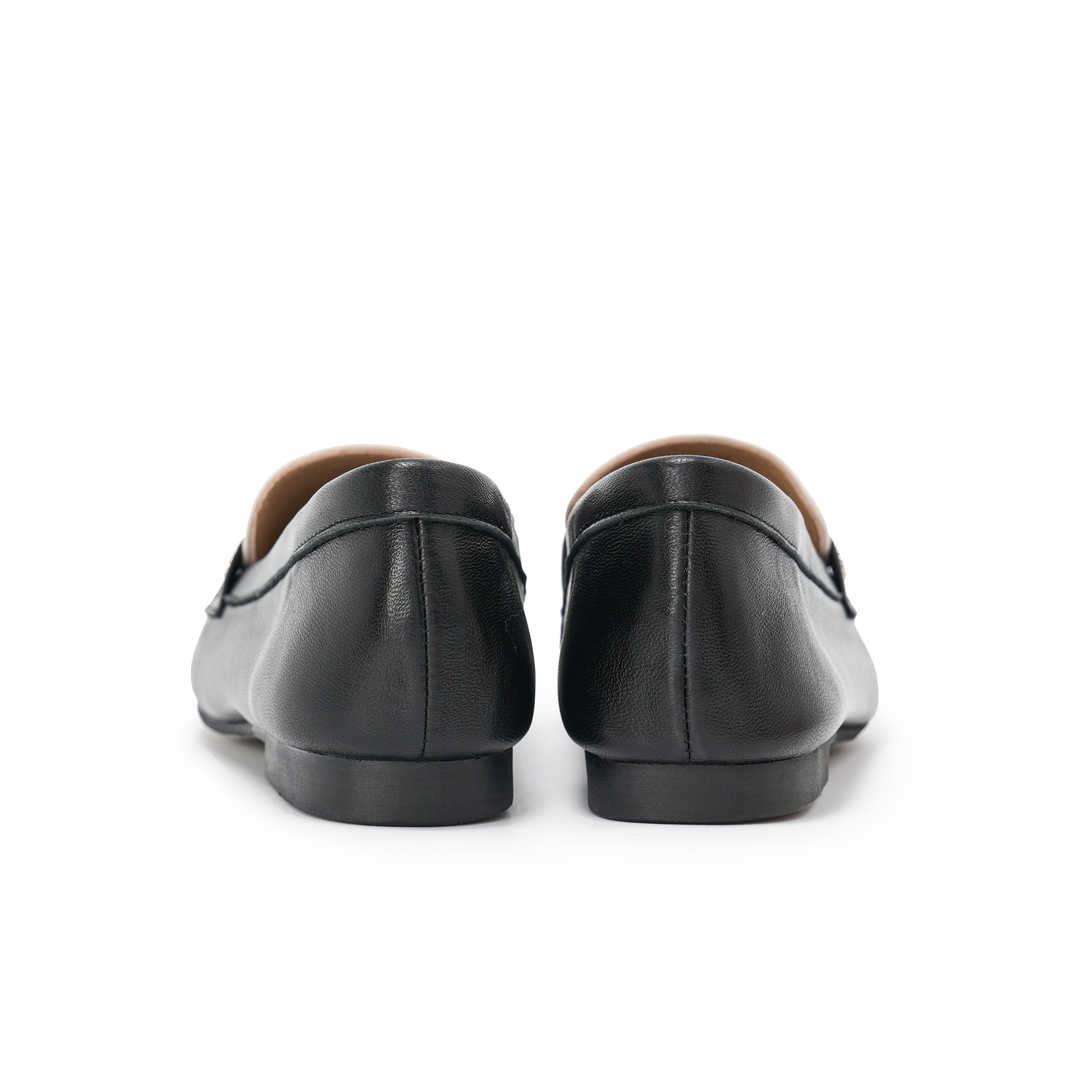 Almond-Toe Penny Loafers - Black Ivory