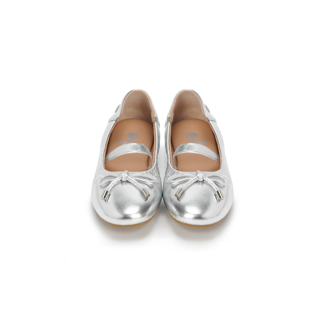 Kids Ballet Flats - Silver