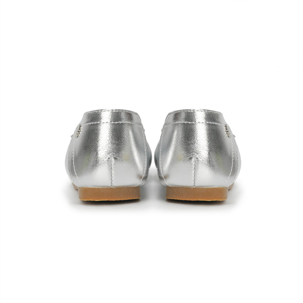 Kids Ballet Flats - Silver