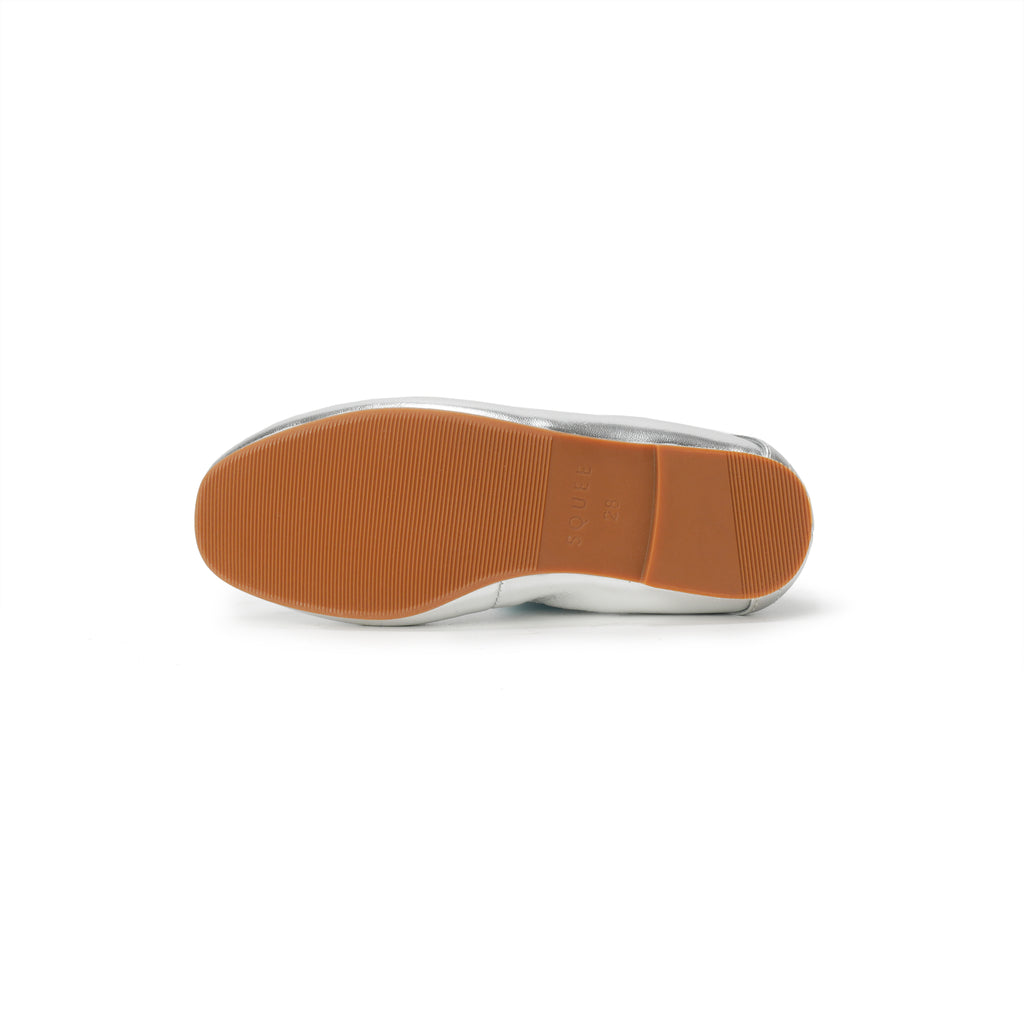 Kids Ballet Flats - Silver