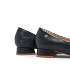 Pointed-Toe Block Heel Pumps - Black