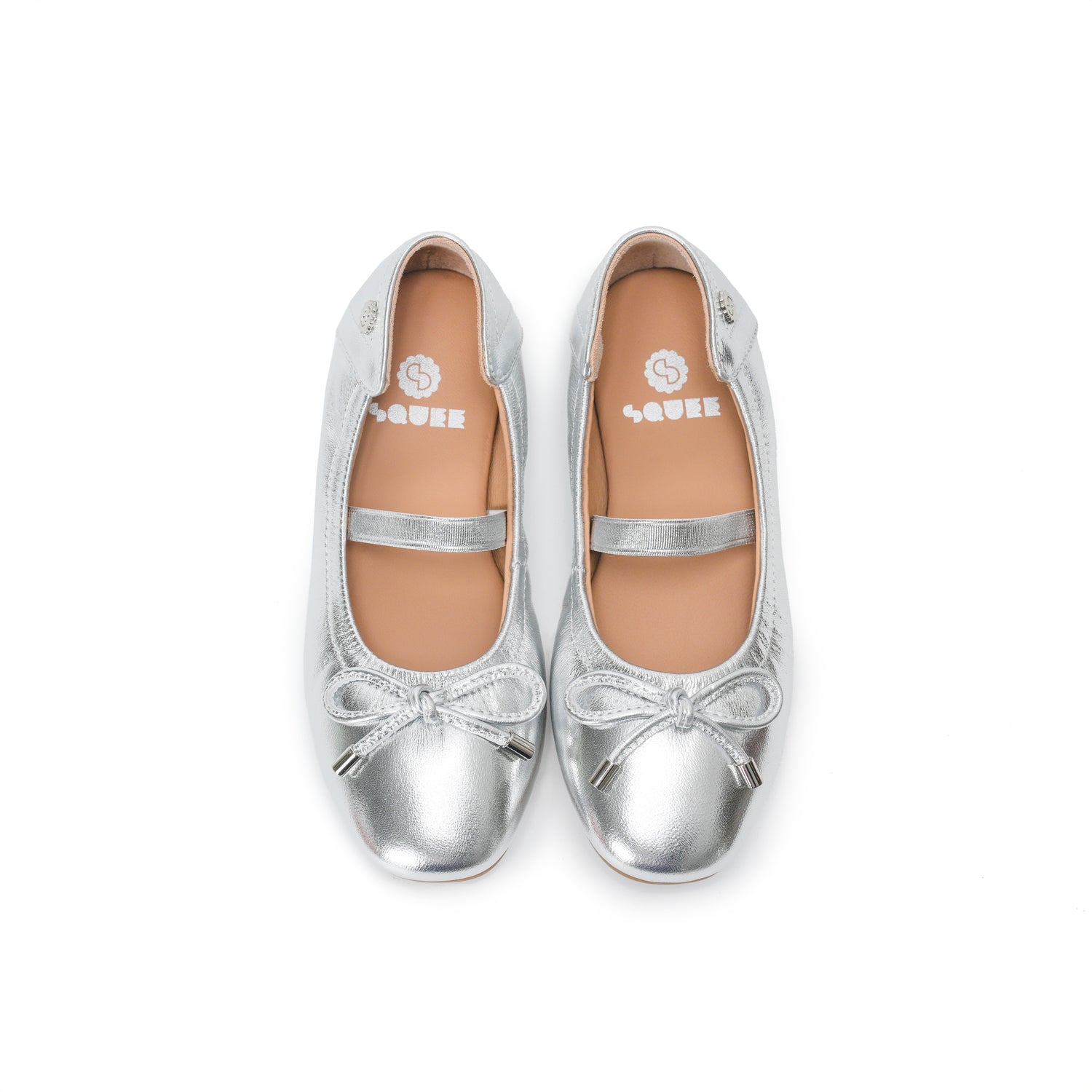 Kids Ballet Flats - Silver