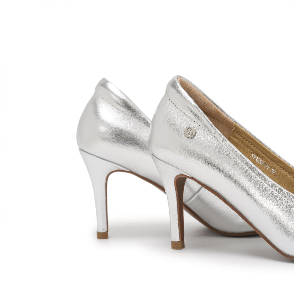 Pointed-Toe Stiletto Pumps - Silver