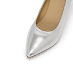 Pointed-Toe Stiletto Pumps - Silver