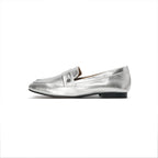 Almond-Toe Penny Loafers - Silver
