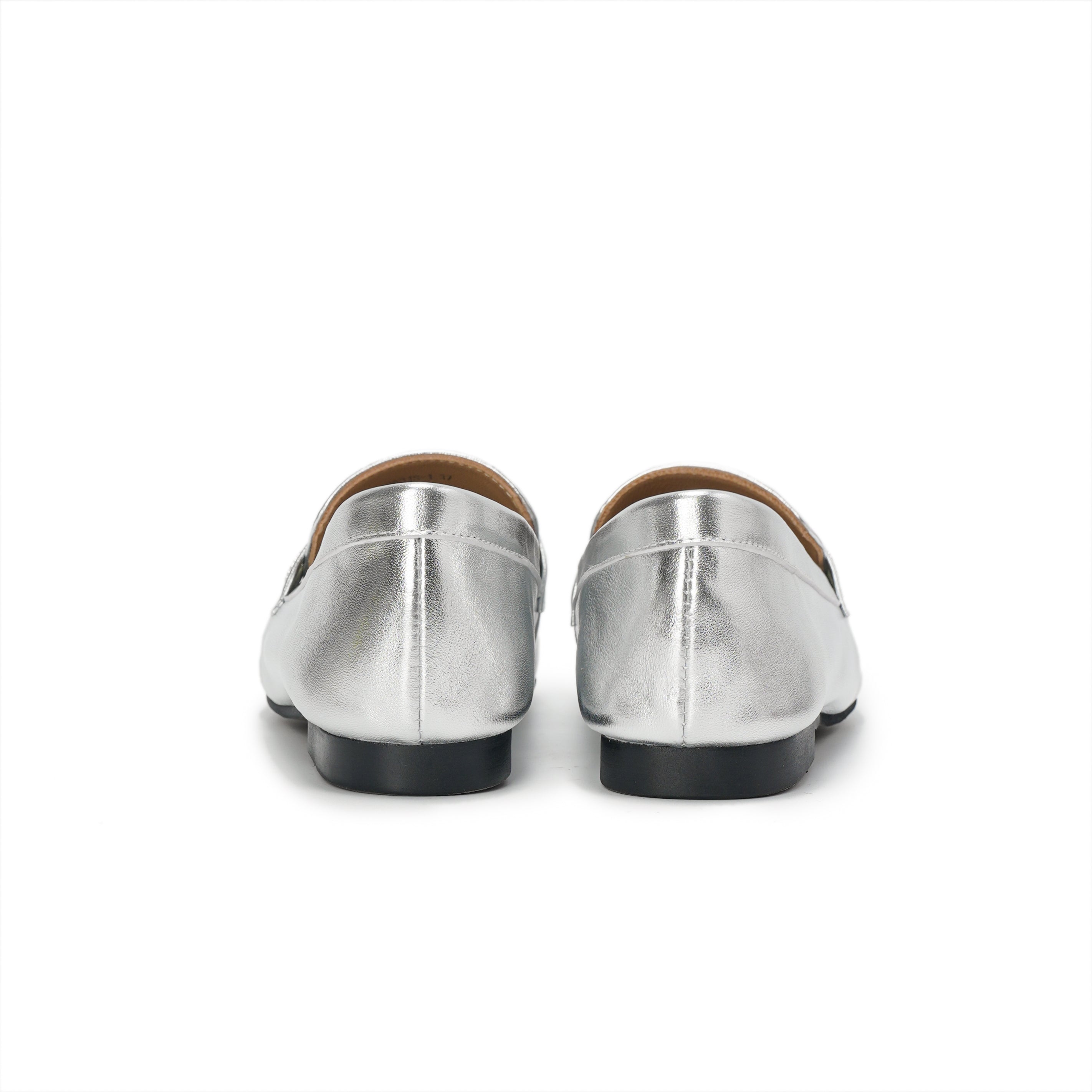 Almond-Toe Penny Loafers - Silver
