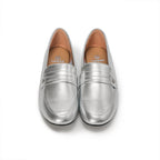 Almond-Toe Penny Loafers - Silver