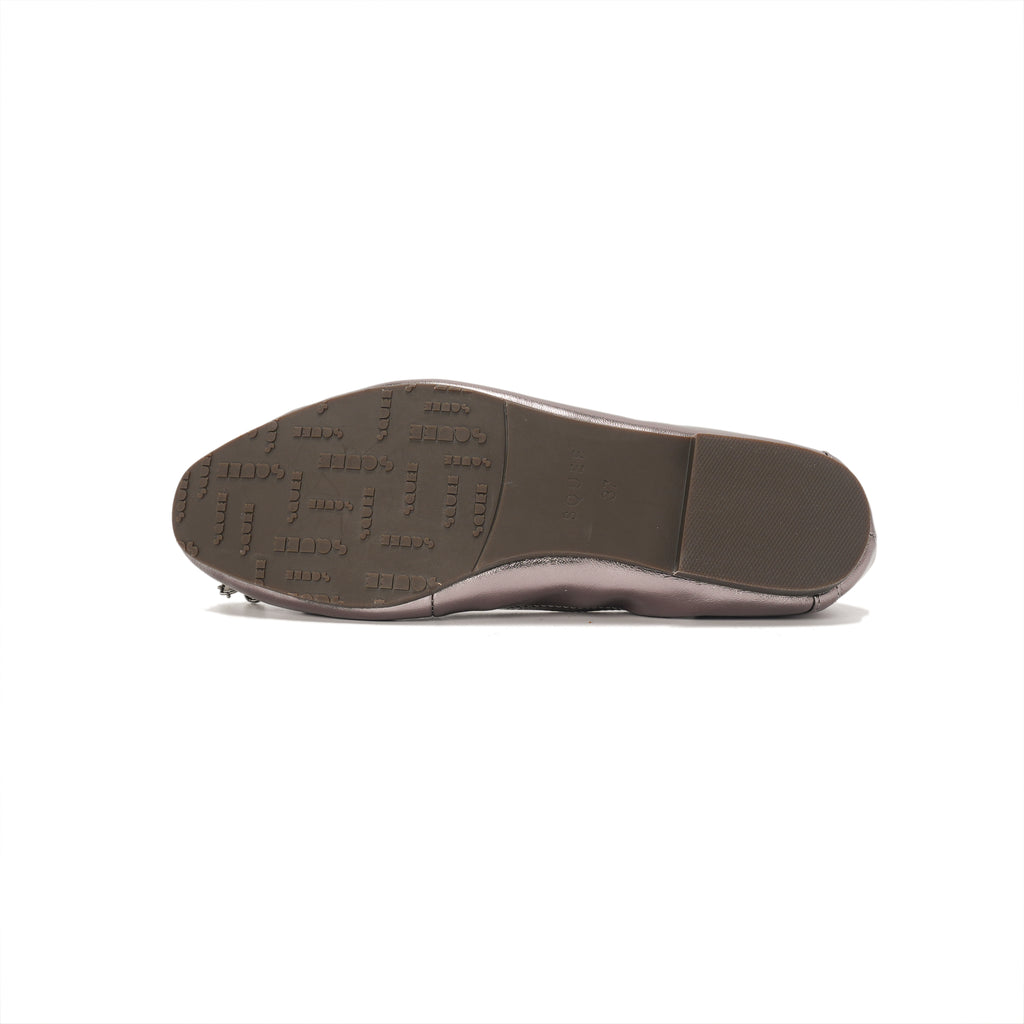 Bling Buckle Ballet Flats - Gun Metal