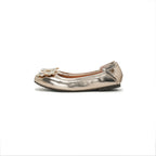 Bling Buckle Ballet Flats - Champagne