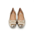 Bling Buckle Ballet Flats - Champagne