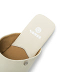 Square-Toe Slip On Mules - Ivory