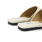 Square-Toe Slip On Mules - Ivory