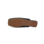 Square-Toe Slip On Mules - Black