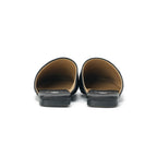 Square-Toe Slip On Mules - Black