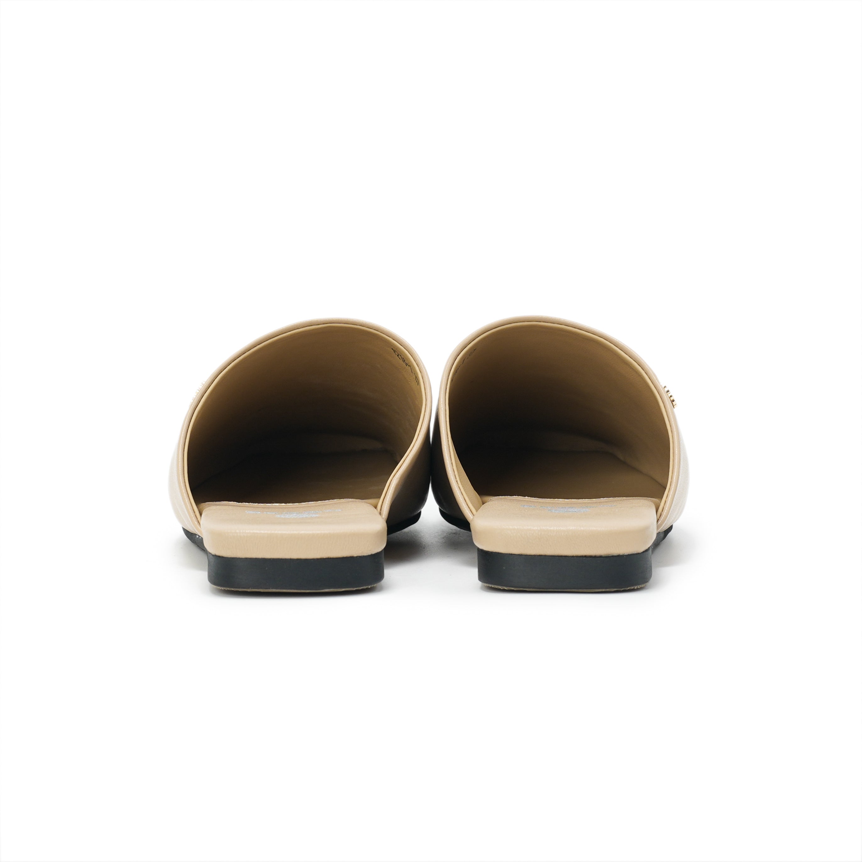Square-Toe Slip On Mules - Nude