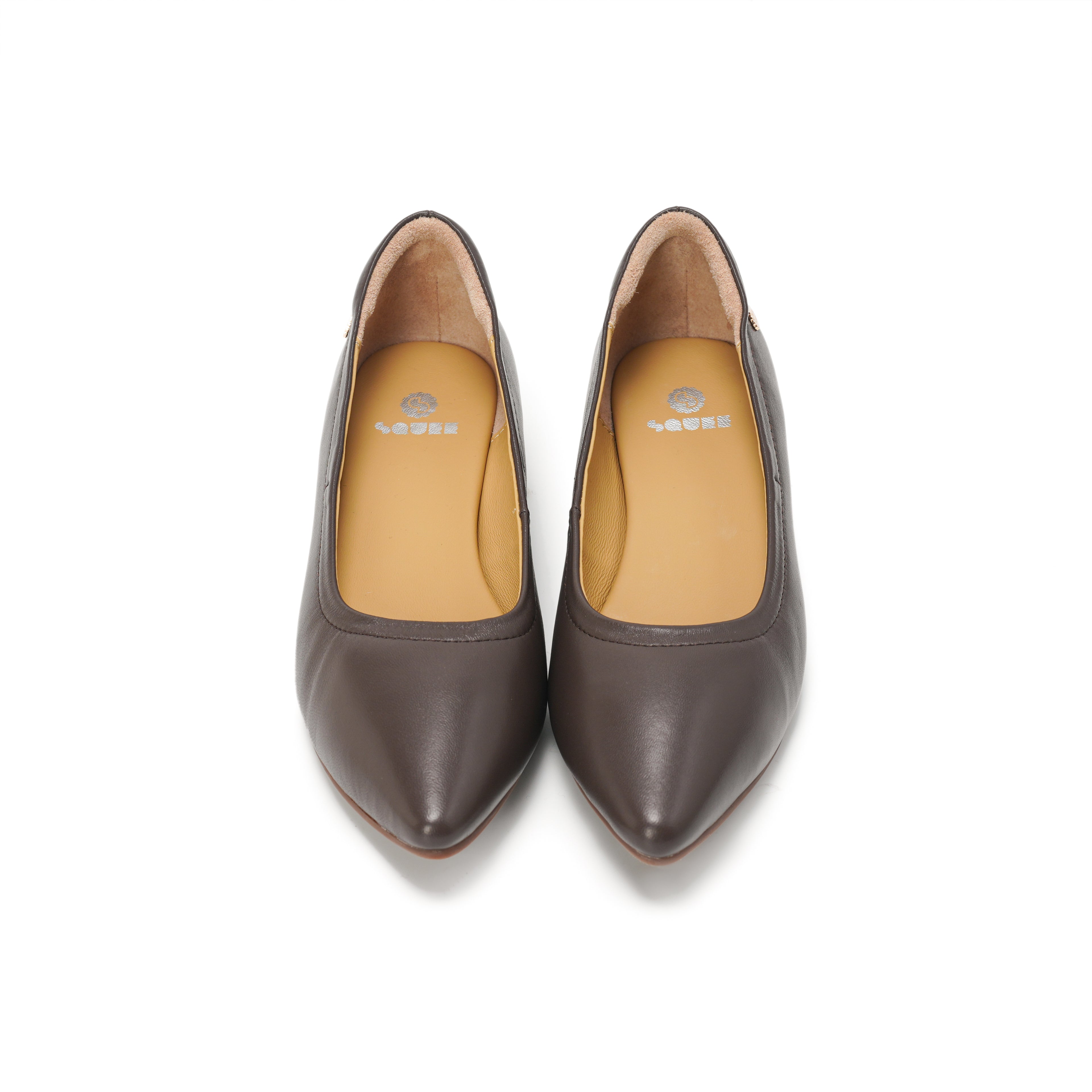 Pointed-Toe Wedge Pumps - Brown