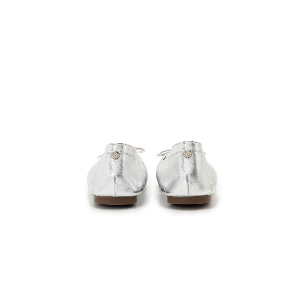 Pointed-Toe Ballet Flats - Silver