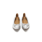 Pointed-Toe Ballet Flats - Silver