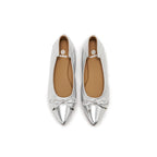 Pointed-Toe Ballet Flats - Silver