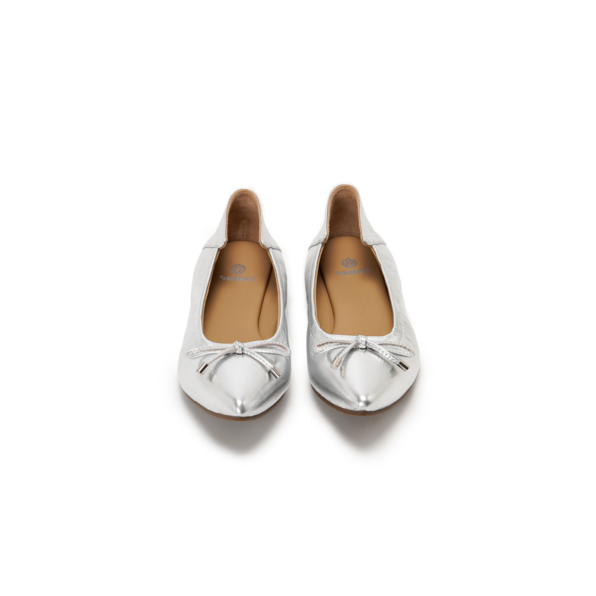 Pointed-Toe Ballet Flats - Silver