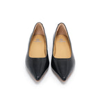 Pointed-Toe Block Heel Pumps - Black