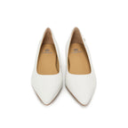 Pointed-Toe Block Heel Pumps - White