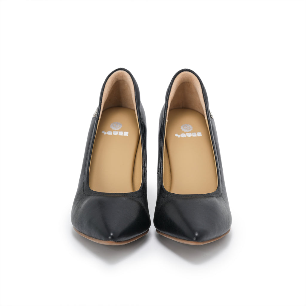 Pointed-Toe Stiletto Pumps - Black