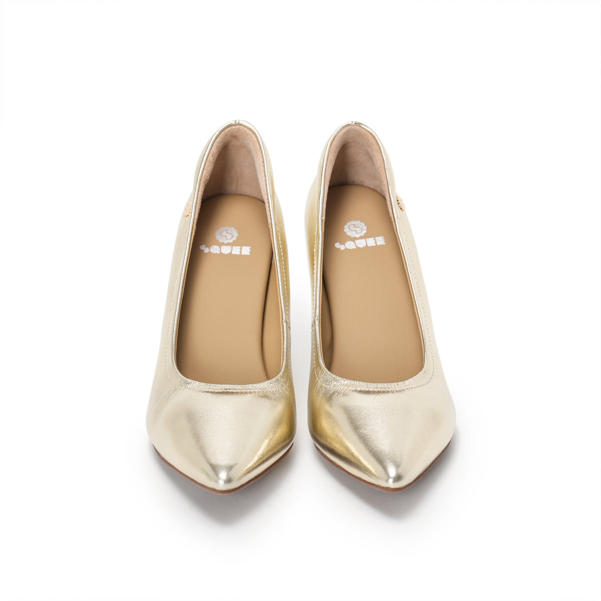 Pointed-Toe Stiletto Pumps - Gold