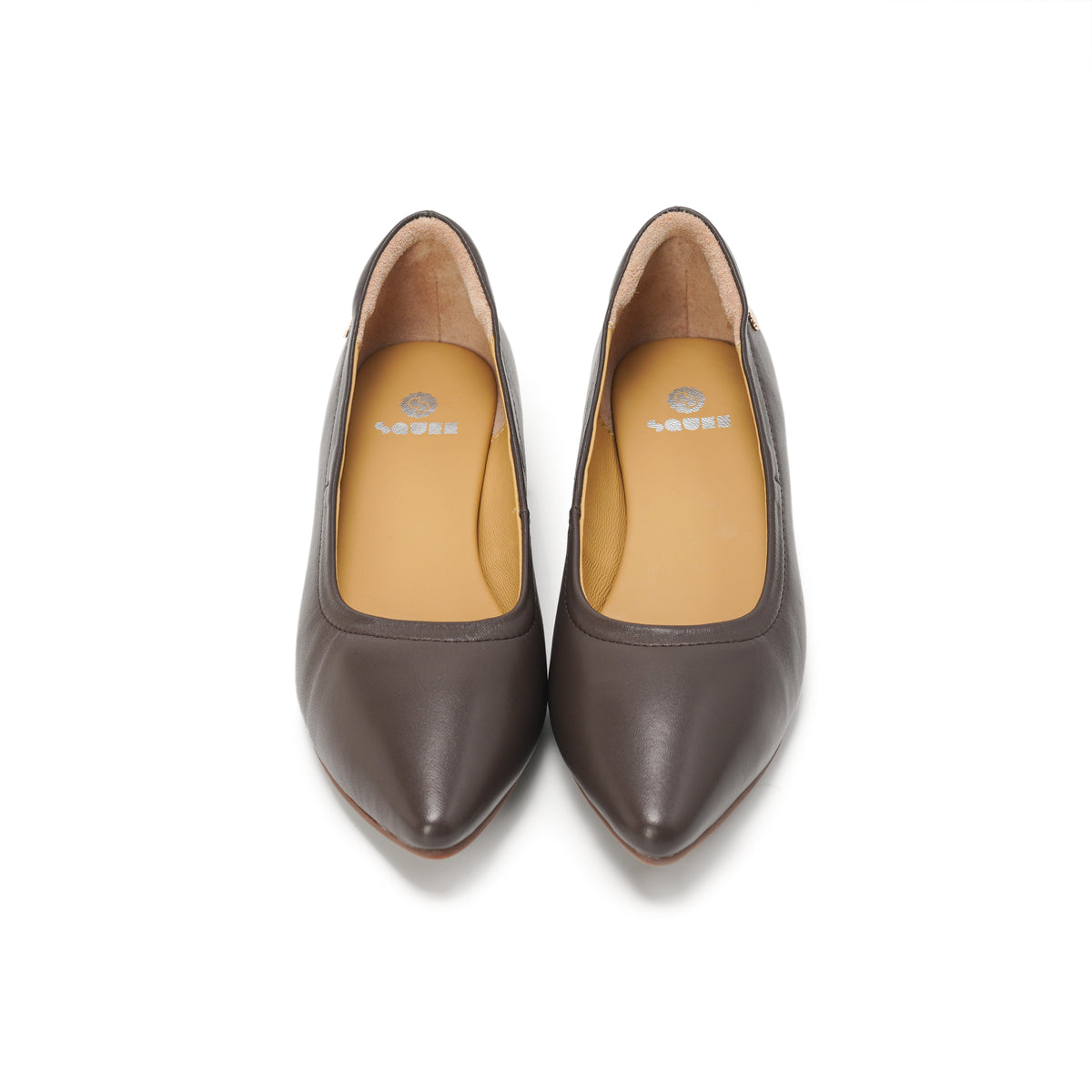 Pointed-Toe Wedge Pumps - Brown