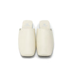 Square-Toe Slip On Mules - Ivory