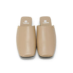 Square-Toe Slip On Mules - Nude
