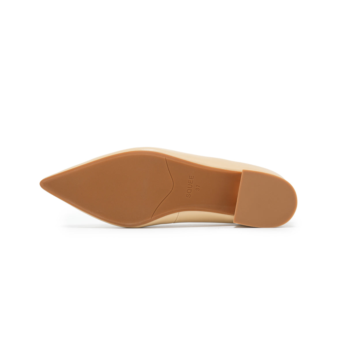 Pointed-Toe Block Heel Pumps - Nude