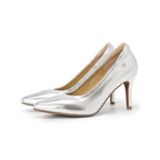 Pointed-Toe Stiletto Pumps - Silver