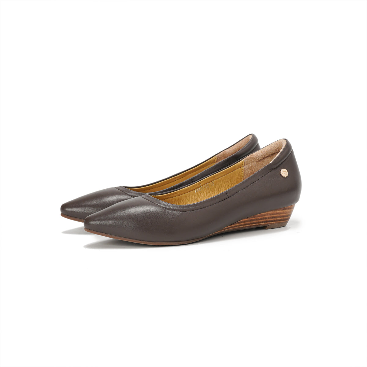 Pointed-Toe Wedge Pumps - Brown